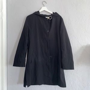 Hooded Trench Coat with Metal Clasp